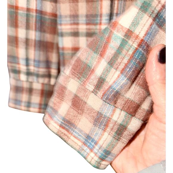 Pendleton Wool Board Shirt Men’s M Plaid Brown Blue 
60s–70s Made in USA - Picture 4 of 10